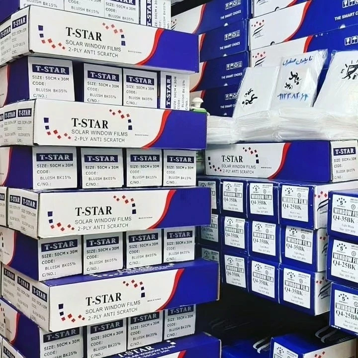 برچسب دودی شیشه خودرو (رفلکس سولار)2 لایه رول ۶متری درجه 1(عرض50سانتی متر)